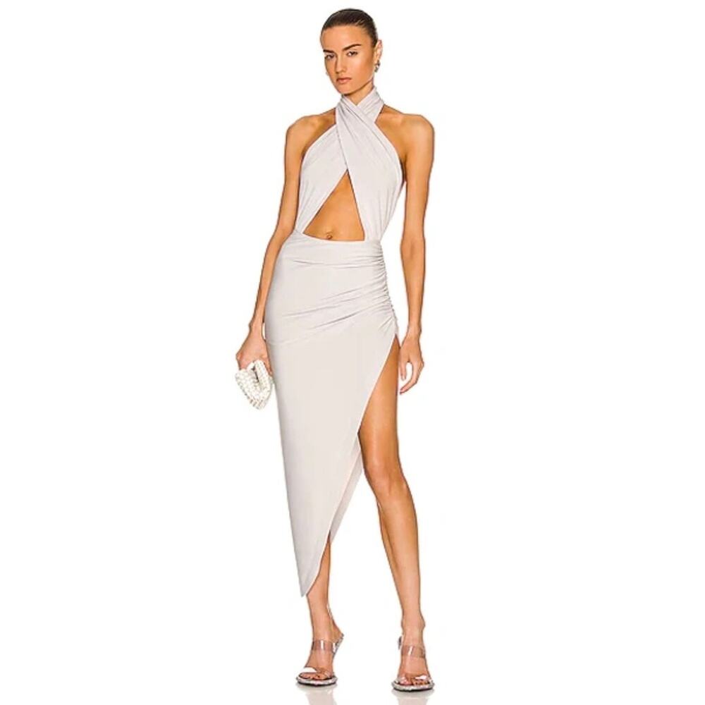 NORMA KAMALI Cross Halter Side Drape Multi Way  Dress